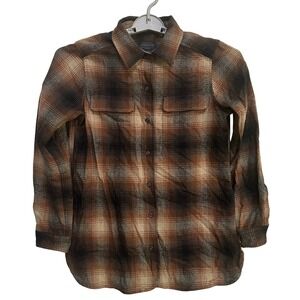 Pendleton Plaid 100% Virgin Wool Flannel Shirt Womens S Cottage Cabin Western